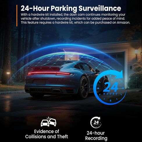 4K Dash Cam Front with Built-in WiFi, Dash Camera for Cars, 32GB Card Included, Super Night Vision Dash Camera, Loop Recording Car Camera, G-Sensor, 24H Parking Monitor, Supports Up to 256GB in Saudi Arabia