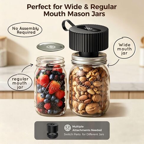 Electric Mason Jar Vacuum Sealer Kit, Automatic Jar Sealer in Saudi Arabia