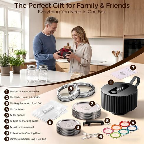 Electric Mason Jar Vacuum Sealer Kit, Automatic Jar Sealer in Saudi Arabia