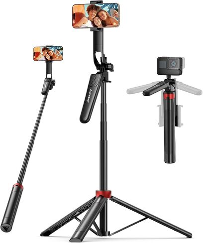 Aureday 72" Phone Tripod and Selfie Stick, Cell Phone Tripod Stand with Wireless Remote & Extendable Phone Mount for Travel/Selfie/Recording/Vlogging, Compatible with iPhone/Android/Camera in Saudi Arabia