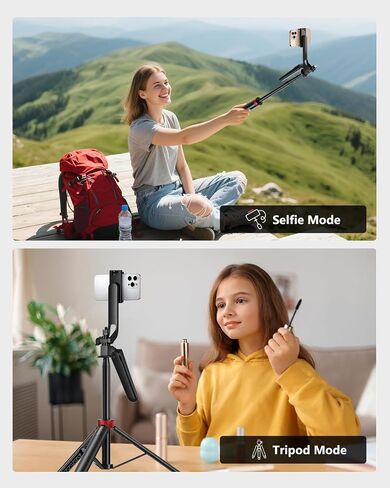 Aureday 72" Phone Tripod and Selfie Stick, Cell Phone Tripod Stand with Wireless Remote & Extendable Phone Mount for Travel/Selfie/Recording/Vlogging, Compatible with iPhone/Android/Camera in Saudi Arabia