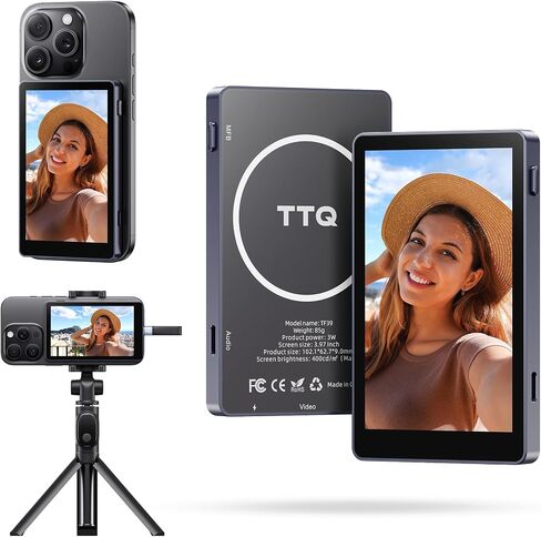 TTQ 4K 60fps Vlog Selfie Monitor Screen, Magnetic Phone Vlog Selfie Monitor in Saudi Arabia