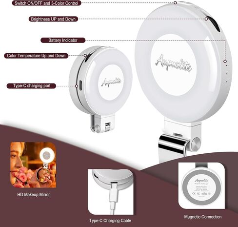 Selfie Light for iPhone with Makeup Mirror–360° Rotation in Saudi Arabia