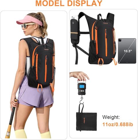 MOSISO 12L Small Hiking Backpack for Women Men, Foldable Casual Daypack in Saudi Arabia