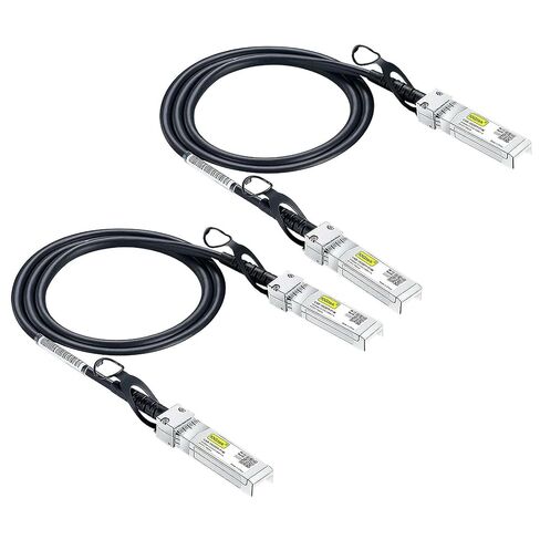 10Gtek SFP+ DAC Twinax Cable, 10G SFP+ to SFP+ Direct Attach Copper Patch Passive Cable for Cisco SFP-H10GB-CU1.5M, Meraki MA-CBL-TA-1.5M, Ubiquiti UniF, D-Link, Netgear, 1.5-Meter(5ft), 2-Pack in Saudi Arabia