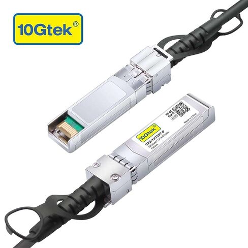 10Gtek SFP+ DAC Twinax Cable, 10G SFP+ to SFP+ Direct Attach Copper Patch Passive Cable for Cisco SFP-H10GB-CU1.5M, Meraki MA-CBL-TA-1.5M, Ubiquiti UniF, D-Link, Netgear, 1.5-Meter(5ft), 2-Pack in Saudi Arabia