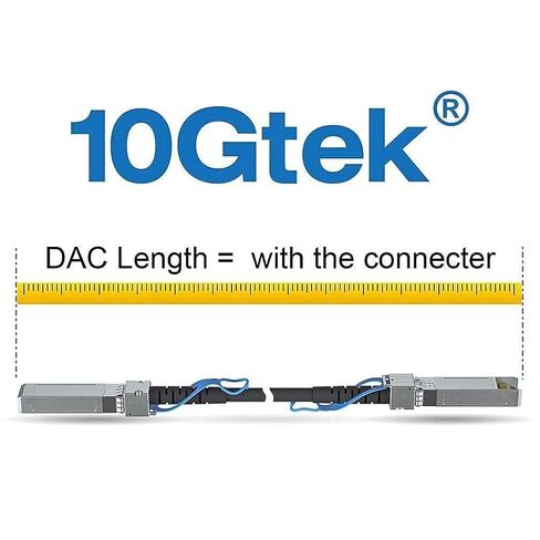 10Gtek SFP+ DAC Twinax Cable, 10G SFP+ to SFP+ Direct Attach Copper Patch Passive Cable for Cisco SFP-H10GB-CU1.5M, Meraki MA-CBL-TA-1.5M, Ubiquiti UniF, D-Link, Netgear, 1.5-Meter(5ft), 2-Pack in Saudi Arabia