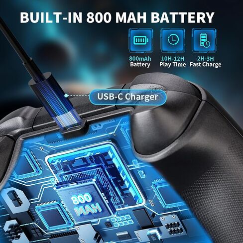 vaomon Wireless Controller Compatible With Xbox One, Xbox Series X/S, Xbox One X/S, PC, With RGB LED Light, Mappable Buttons, 3.5mm Headphone Jack, With 2.4GHZ Wireless Adapter Gamepad Dark Black in Kuwait