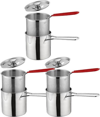 Sakerplus Multifunctional Stainless Steel Fryer,Deep Fry Pot with Basket(1) in Kuwait