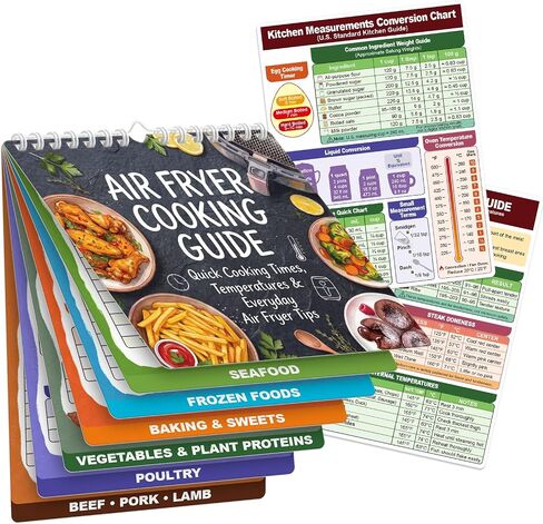 Air Fryer Cheat Sheet Set, 3-in-1 Magnetic Cooking Guide for Beginners/Pros in Kuwait