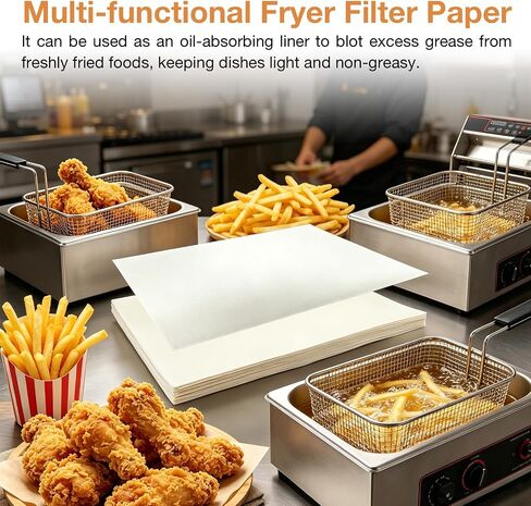 100 Pcs 803-0170 Deep Fryer Filter Paper 19.5" x 27.5" Compatible with Frymaster Deep Fryer, Fryer Envelope Filter Sheets Ideal for Commercial Cafes, Hotel, Restaurants, Food Trucks in Kuwait
