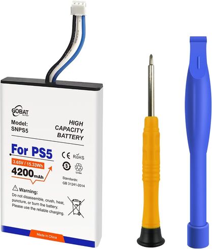 PS5 Controller Battery Replacement,4200mAh High Capacity Compatible for Wireless PlayStation 5 Controller CFI-ZCT1W CFI-ZCT1B CFI-ZCT1U with Repair Tools in Kuwait