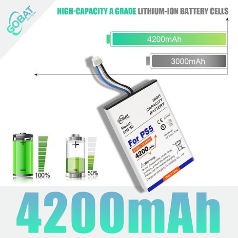 PS5 Controller Battery Replacement,4200mAh High Capacity Compatible for Wireless PlayStation 5 Controller CFI-ZCT1W CFI-ZCT1B CFI-ZCT1U with Repair Tools in Kuwait