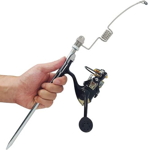 Portable Small Metal Elastic Fishing Rod and Reel Combo with Carrier Bag, Short Stainless Steel Pole with Line Hooks Lures and Accessories for Raft, River, Lake, Ice Fishing and So On in Kuwait
