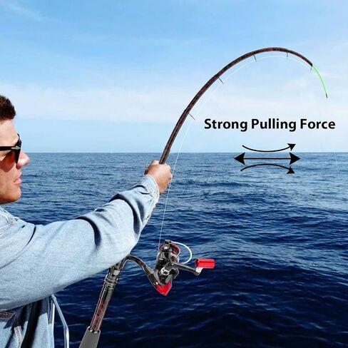 QudraKast Fishing Rod and Reel Combos - High Precision Machined Pattern Telescopic Fishing Pole and 12+1 Full Metal Ultra Smooth Spinning Reel Combos with Carrier Bag 1.8 M in Kuwait