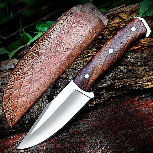 Handmade Full Tang Hunting Knife - 10 Inch High Carbon Steel Blade, Durable Rosewood Handle, & Sheath – Perfect for Outdoor Adventures, Camping, & Survival in Kuwait