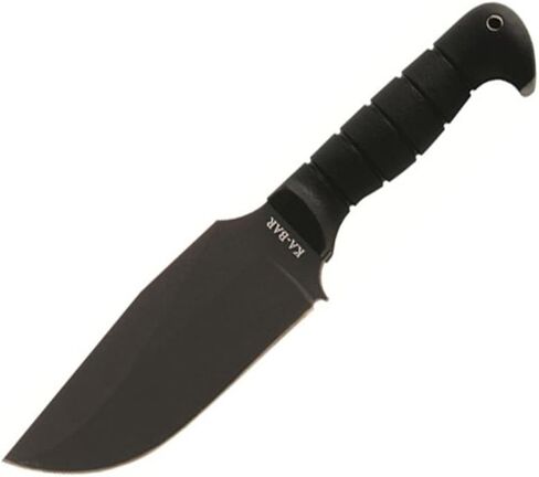 KA-BAR Heavy Duty Warthog Fixed Blade Knife 6.75" Drop Point SK-5 Black Powder Coat Blade Kraton Handle Black in Saudi Arabia