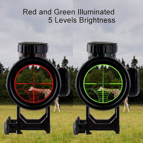 WIPBOTE 6-24x50 Illuminated Rifle Scope with 20mm Picatinny Rail Mount for Rifle Hunting - Red Green Reticle in Kuwait
