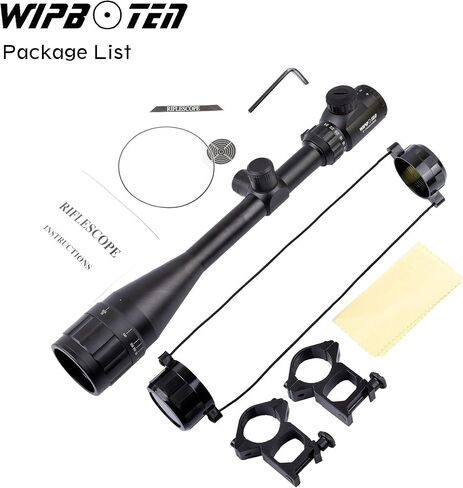 WIPBOTE 6-24x50 Illuminated Rifle Scope with 20mm Picatinny Rail Mount for Rifle Hunting - Red Green Reticle in Kuwait