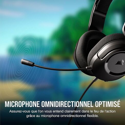 Corsair HS35 v2 Multiplatform Wired Gaming Headset – Flexible Omni-Directional Microphone – Universal 3.5mm Connection – PC, Mac, PS5, PS4, Xbox, Nintendo Switch, Mobile – Carbon in Kuwait