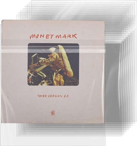 100 Pcs 7 Inch Vinyl Record Outer Sleeves – Clear Plastic Protector for 45 RPM EP Album Covers, 7.4"x7.4" Resealable Sticky Sleeves for 7" Vinyl Collection in Saudi Arabia