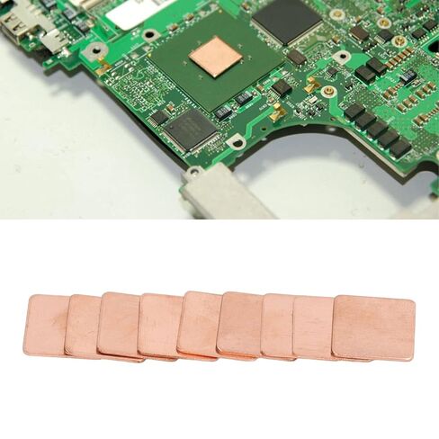 100Pcs Pure Copper Heatsink Thermal Pad Shim for Laptop Phone PC (20 * 20 * 1.0MM) in Kuwait