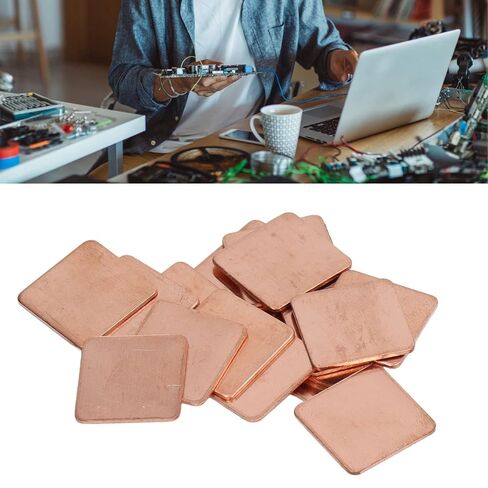 100Pcs Pure Copper Heatsink Thermal Pad Shim for Laptop Phone PC (20 * 20 * 1.0MM) in Kuwait