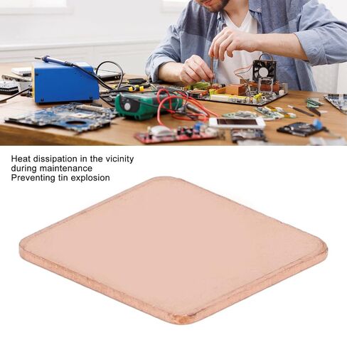 100Pcs Pure Copper Heatsink Thermal Pad Shim for Laptop Phone PC (20 * 20 * 1.0MM) in Kuwait