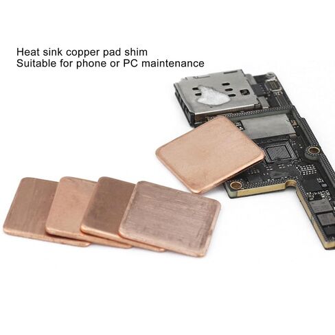 100Pcs Pure Copper Heatsink Thermal Pad Shim for Laptop Phone PC (20 * 20 * 1.0MM) in Kuwait