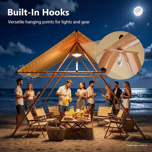 Freestanding Camping Sun Shelter,Waterproof UV‑Protection Outdoor Canopy with Full Rust‑Resistant Metal Frame, 300D Oxford Fabric, Spacious Shade Area for Camping,Picnic, Beach & Backyard Events in Kuwait