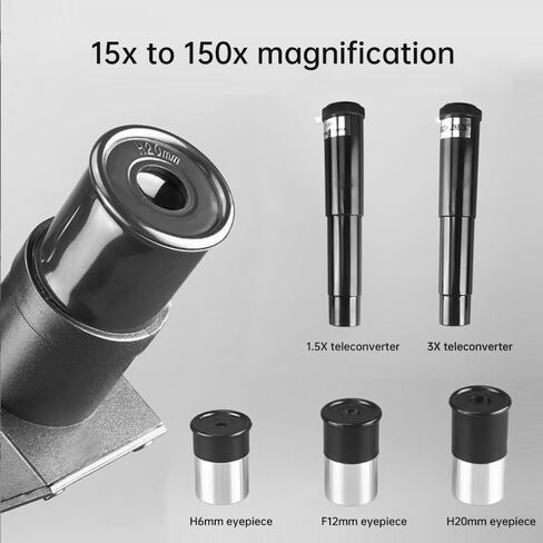 70mm Aperture 300mm Focal Length Refractor Telescope - 15-150x Magnification, Equatorial Mount, Erect Image for Terrestrial & Astronomical, Portable Multi-Coated Optics for Adults & Beginners in Kuwait