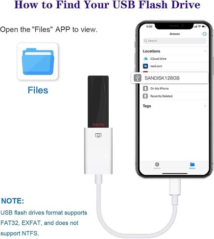 Lightning to USB Camera Adapter, Apple MFi Certified USB OTG Cable in Kuwait