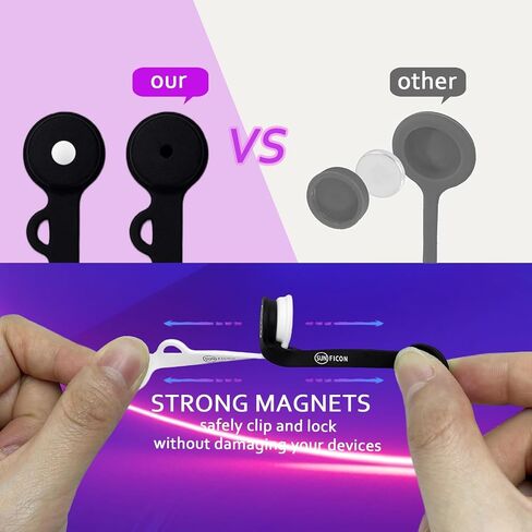 SUNFICON 10 Pack Earbuds Cords Organizers Magnetic Cable Clips Organizers Bookmark Clips Whiteboard Noticeboard Fridge Magnets USB Cable Manager Keeper for Home Kitchen Office School,Gray White Black in Kuwait