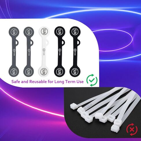 SUNFICON 10 Pack Earbuds Cords Organizers Magnetic Cable Clips Organizers Bookmark Clips Whiteboard Noticeboard Fridge Magnets USB Cable Manager Keeper for Home Kitchen Office School,Gray White Black in Kuwait