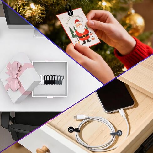 SUNFICON 10 Pack Earbuds Cords Organizers Magnetic Cable Clips Organizers Bookmark Clips Whiteboard Noticeboard Fridge Magnets USB Cable Manager Keeper for Home Kitchen Office School,Gray White Black in Kuwait
