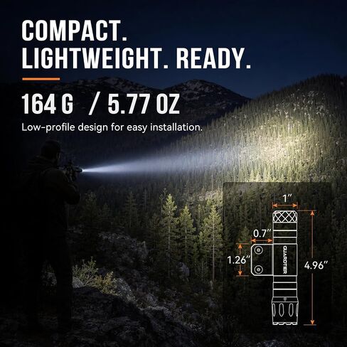 Guardtier M105 3000 Lumens LED Tactical Flashlight, Rechargeable Tactical Light Compatible with Mlok Rail, with Remote Pressure Switch & Mount in Kuwait