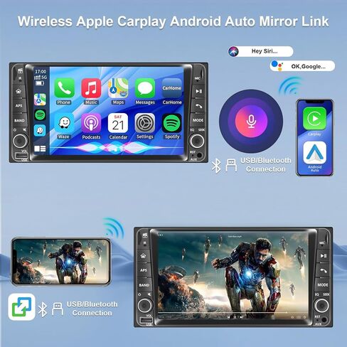 Plug & Play Car Radio for Nissan Rogue Selet 2014-2015,Sentra 2015-2019, Versa/Versa Note2014-2019, Titan 2013-2015, Frontier 2013-2018, Quest 2011-2017, 7" Screen with CarPlay&Android Auto in Kuwait