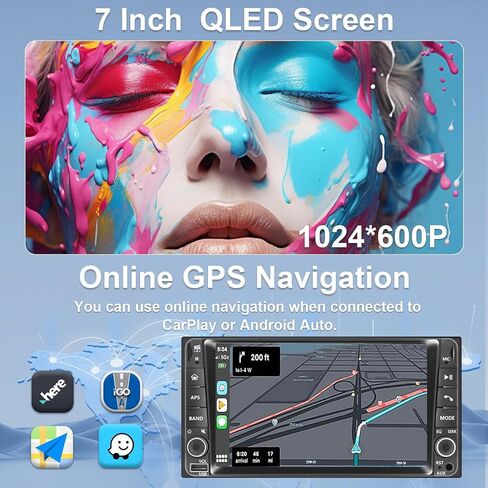 Plug & Play Car Radio for Nissan Rogue Selet 2014-2015,Sentra 2015-2019, Versa/Versa Note2014-2019, Titan 2013-2015, Frontier 2013-2018, Quest 2011-2017, 7" Screen with CarPlay&Android Auto in Kuwait