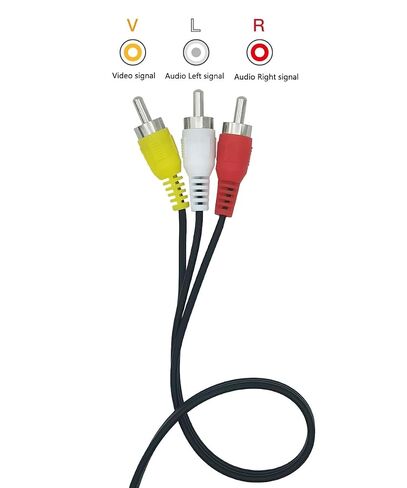 6FT RCA Audio Video Composite AV Cable, 3 Male RCA Cable for TV VCR DVD in Kuwait
