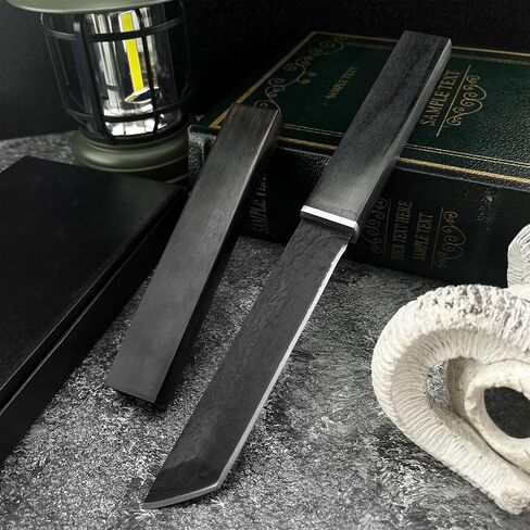 HUAAO 10.3’’ Japanese Style Katana, Fixed Blade Knife with VG10 Damascus Steel Blade and Ebony handle, Suitable for Camping Hunting Tactical Army Survival in Kuwait