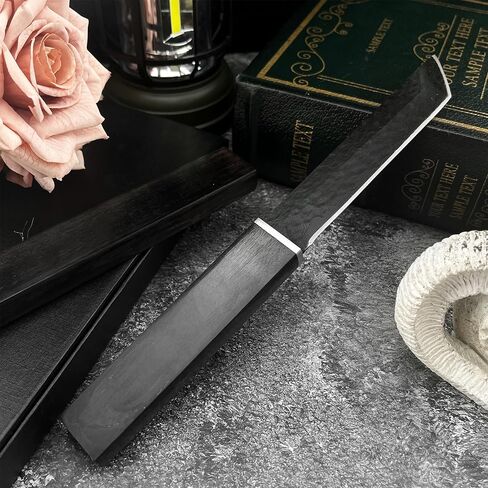 HUAAO 10.3’’ Japanese Style Katana, Fixed Blade Knife with VG10 Damascus Steel Blade and Ebony handle, Suitable for Camping Hunting Tactical Army Survival in Kuwait