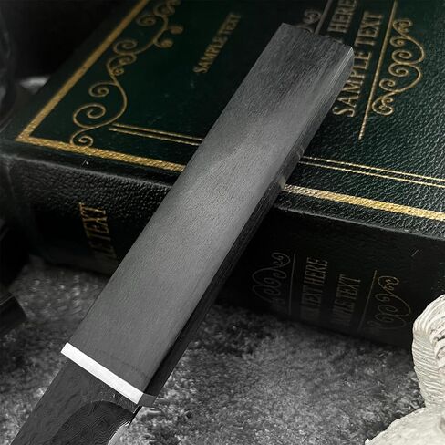HUAAO 10.3’’ Japanese Style Katana, Fixed Blade Knife with VG10 Damascus Steel Blade and Ebony handle, Suitable for Camping Hunting Tactical Army Survival in Kuwait