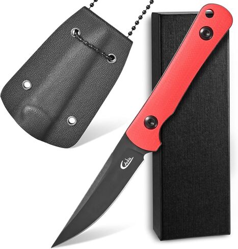 C1296 Fixed Blade Knife Neck Knife,9Cr18Mov Blade G10 Handle EDC Tool Knifes with kydex Sheath for Outdoor, Camping, Hiking, Fishing,Hunting(Army Green) … … in Saudi Arabia