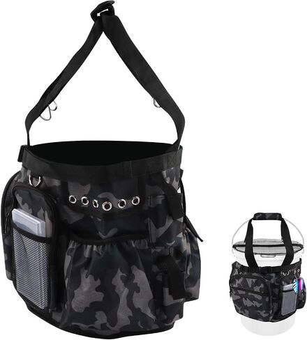 Fishing Bucket Organizer for 5 Gallon Bucket,Outdoor Ice-Fishing Tackle Bag with Bait Buckets Cover,Adjustable Buckle,Multi-Pockets for Fishing Gear & Accessories Storage in Kuwait