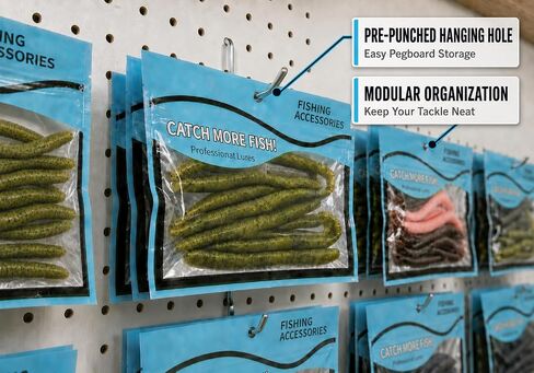 50 Pcs Fishing Lure Storage Bags with 2 Fly Fishing Retractors, Soft Bait Bags in Saudi Arabia