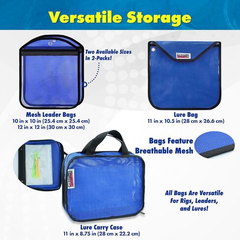 Hi-Seas Mesh Leader Coil Bag - 12 inch x 12 inch, Blue, 2 pk in Saudi Arabia