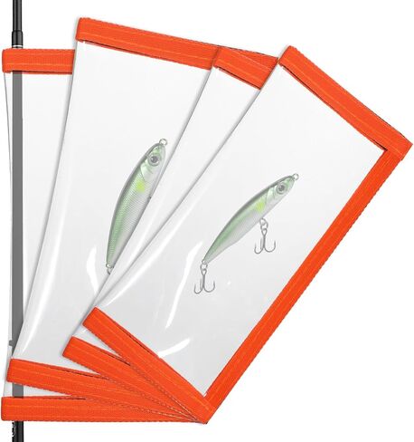 4 Packs Fishing Lure Wraps, Durable Clear PVC Lure Covers Snag-Free Safety Fishing Hook Covers, Bait Storage Protector Water-Resistance, Easily See Lures for Saltwater Freshwater 20X11cm in Saudi Arabia