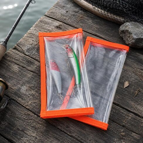 4 Packs Fishing Lure Wraps, Durable Clear PVC Lure Covers Snag-Free Safety Fishing Hook Covers, Bait Storage Protector Water-Resistance, Easily See Lures for Saltwater Freshwater 20X11cm in Saudi Arabia
