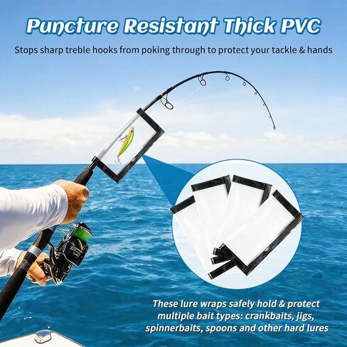 4 Pack Clear PVC Fishing Lure Wraps, 0.5mm Thick Fishing Hook Covers in Saudi Arabia