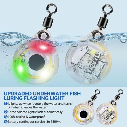 Deep Sea Fishing Lures Underwater Fishing Light Deep Drop Fishing Lights Fish Eye Attractants Lures LED Fishing Lures Kit Trolling Lures 30PCS 20PCS 10PCS in Saudi Arabia